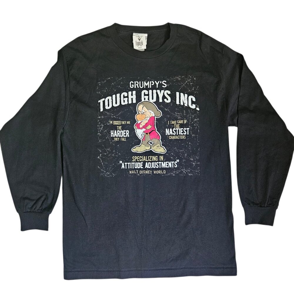 VTG Walt Disney World Long Sleeve Shirt GRUMPY'S Tough Guys SZ Large Black NWT